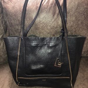 Botkier pebble leather tote. Zip details.